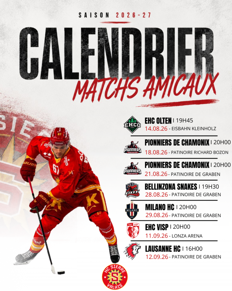 DÉCOUVREZ LE CALENDRIER DES MATCHS DE PRÉPARATION !