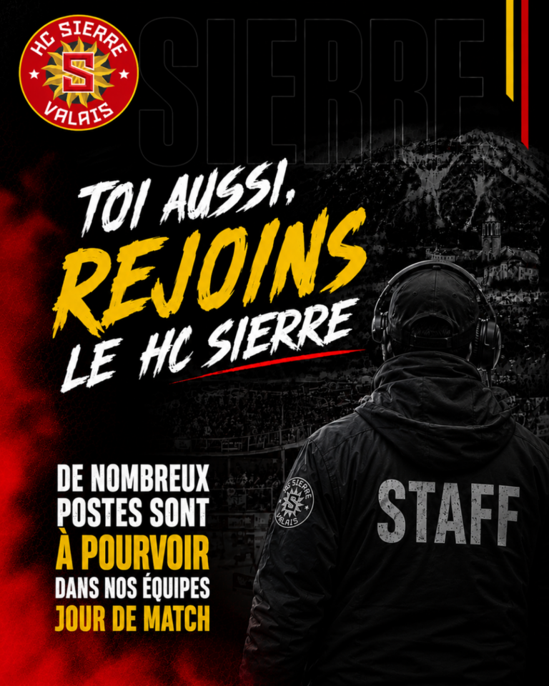 Rejoins l’équipe du staff jour de match du HC Sierre !